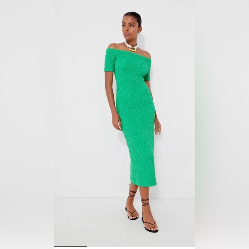 Baum und pferdgarten slim fit party coctail Green Off-Shoulder Dress NWT